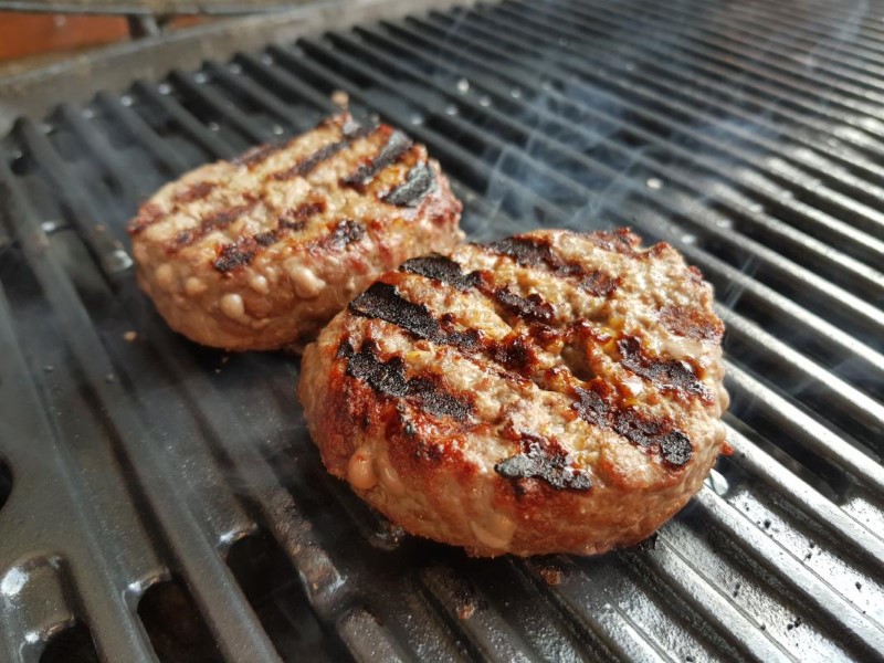 Grilled burger patties