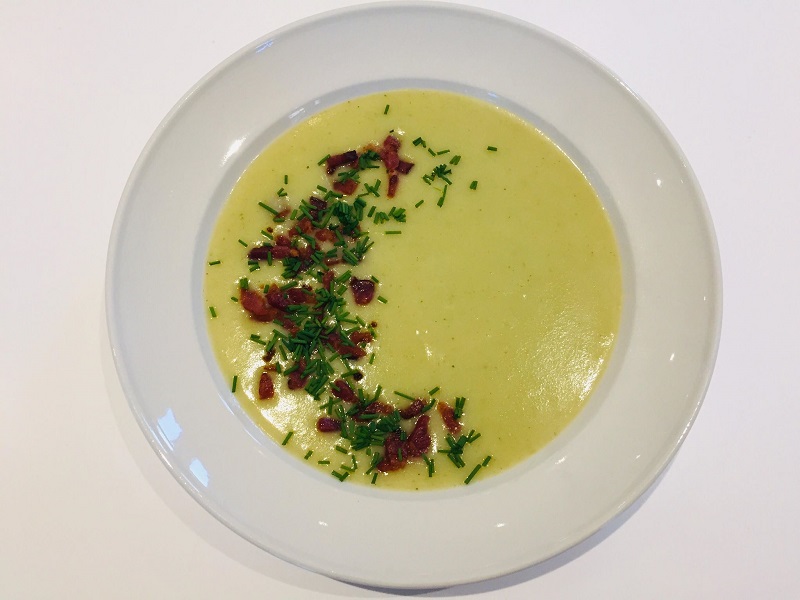 Potato leek soup with bacon