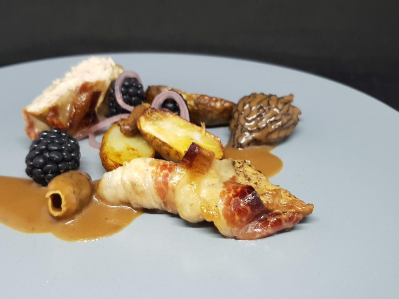 Oven-roasted pheasant