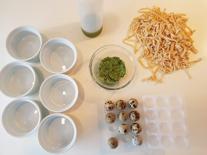 Pasta with Quail Eggs