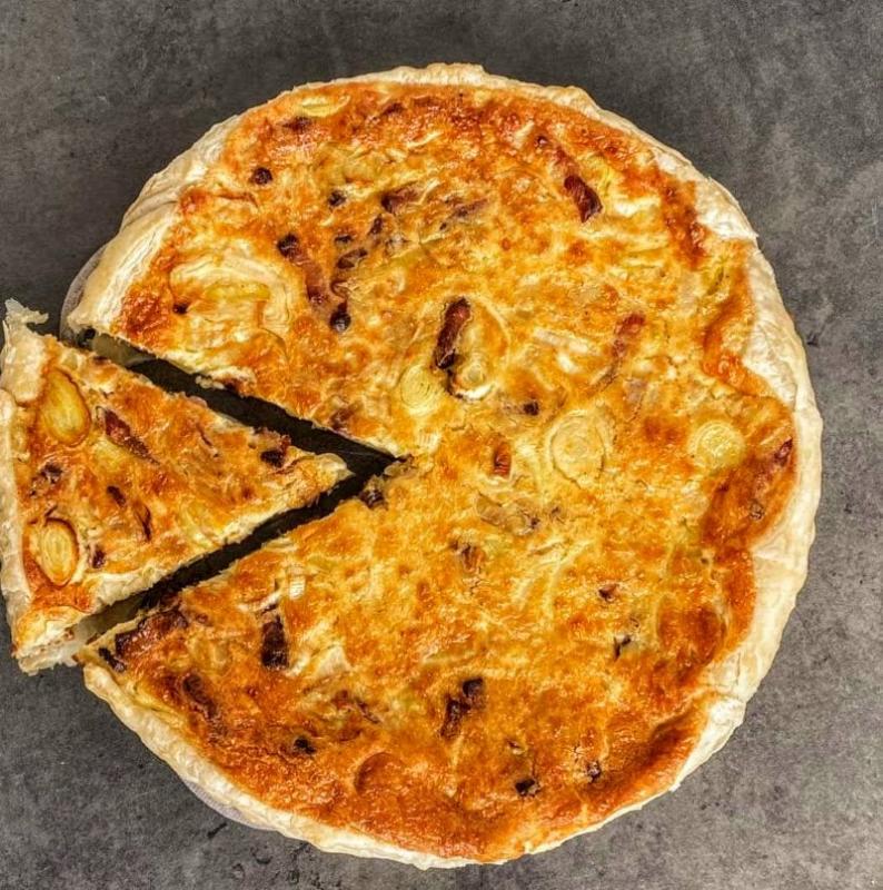 Leek bacon tart