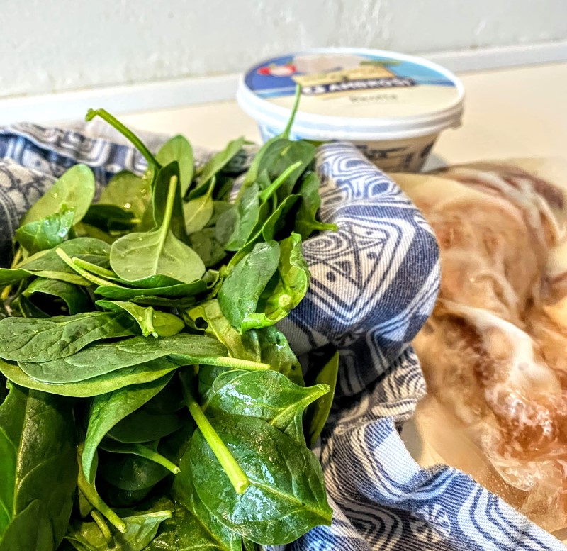 Ravioli with duck, ricotta, and spinach