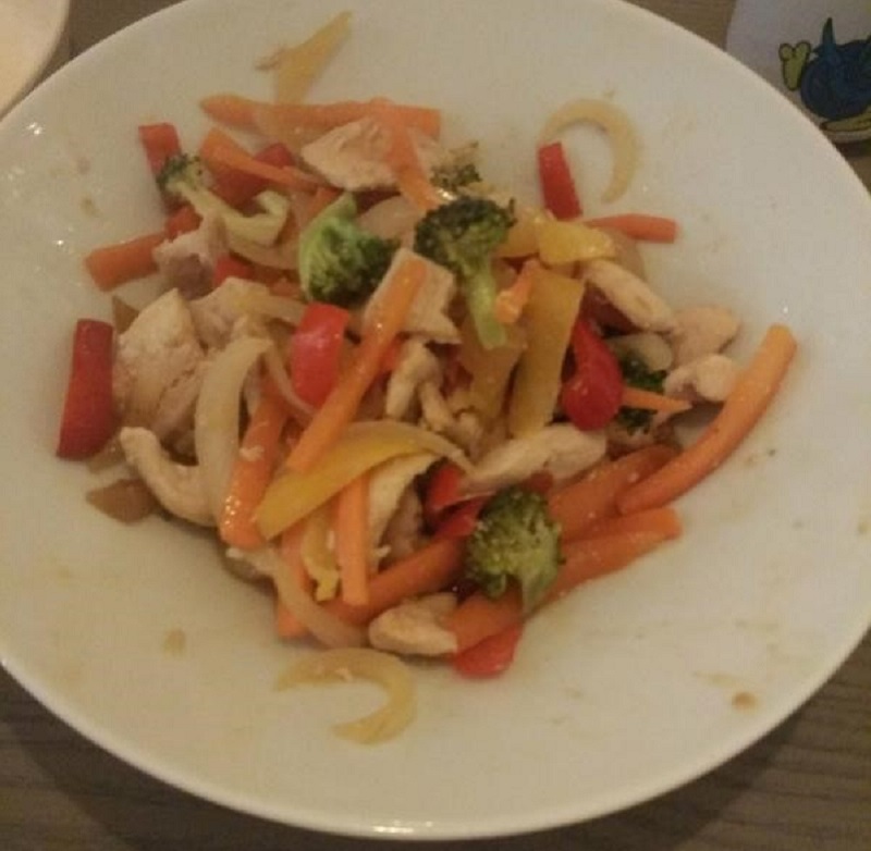 Sautéed vegetables and chicken