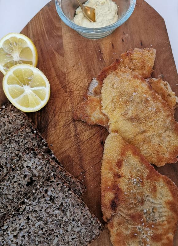 Butter-fried flounder