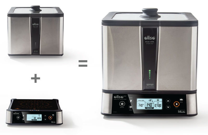 Sous vide bath with cooktop