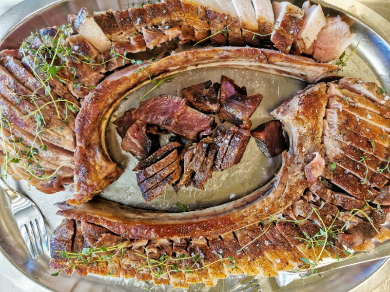 Sous vide tomahawk steak