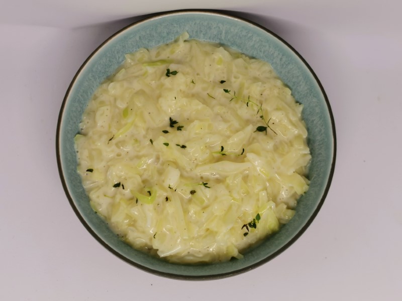 Creamed white cabbage