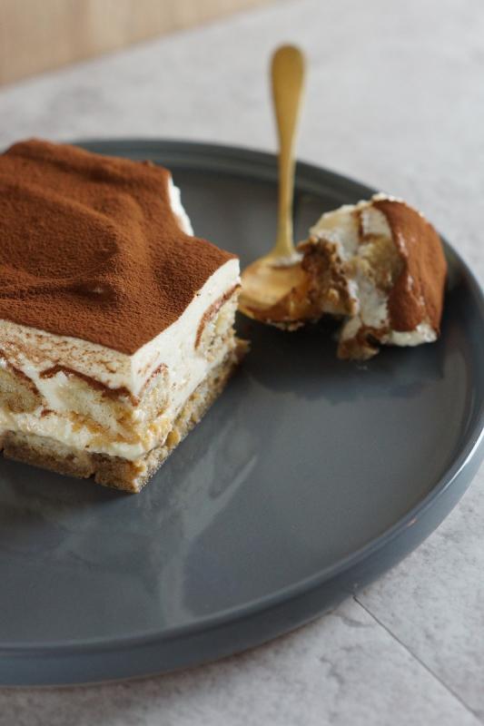 Tiramisu with cream and egg whites